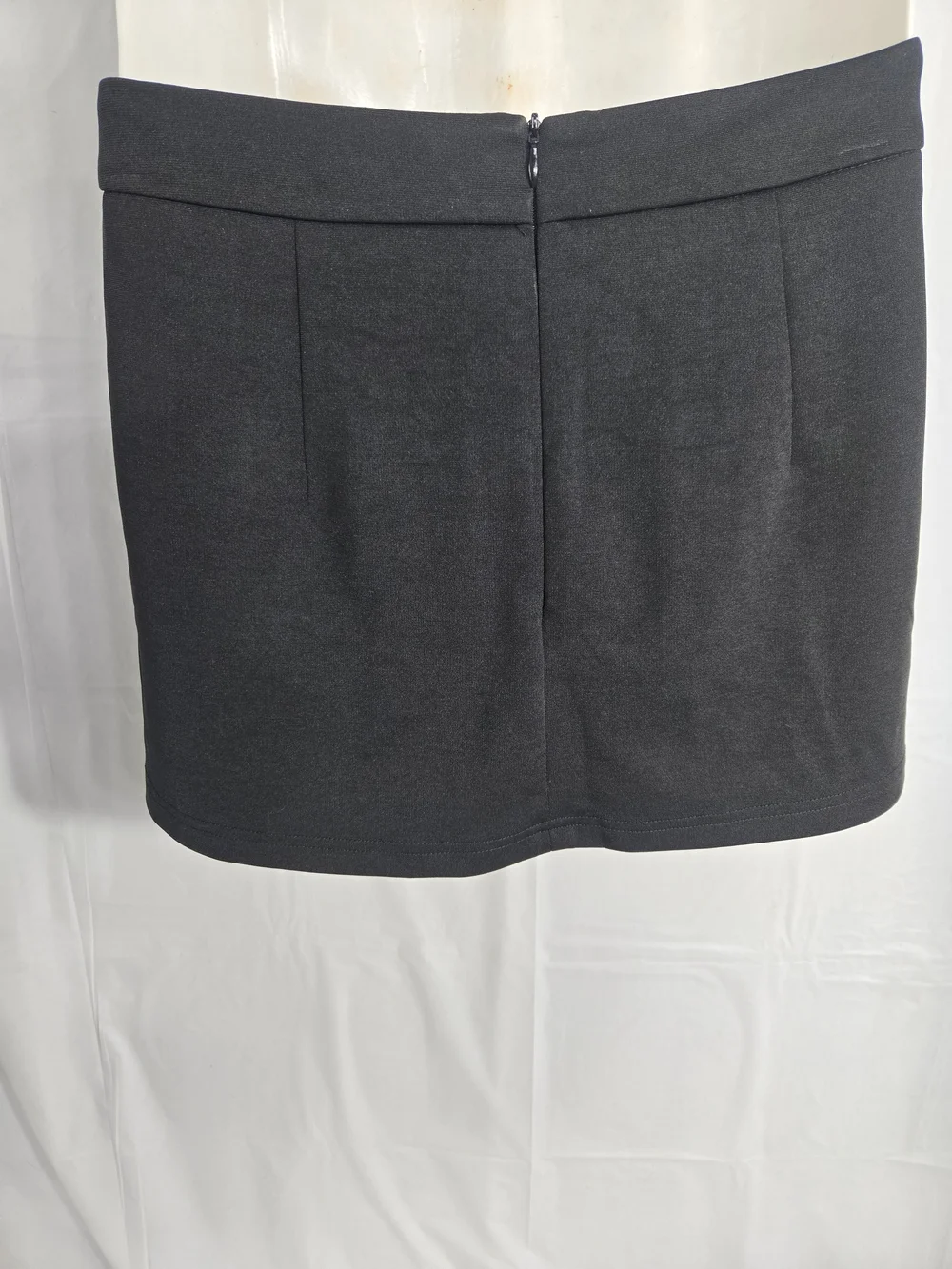 Cider Black V-Waist Mini Skirt with Short Under
